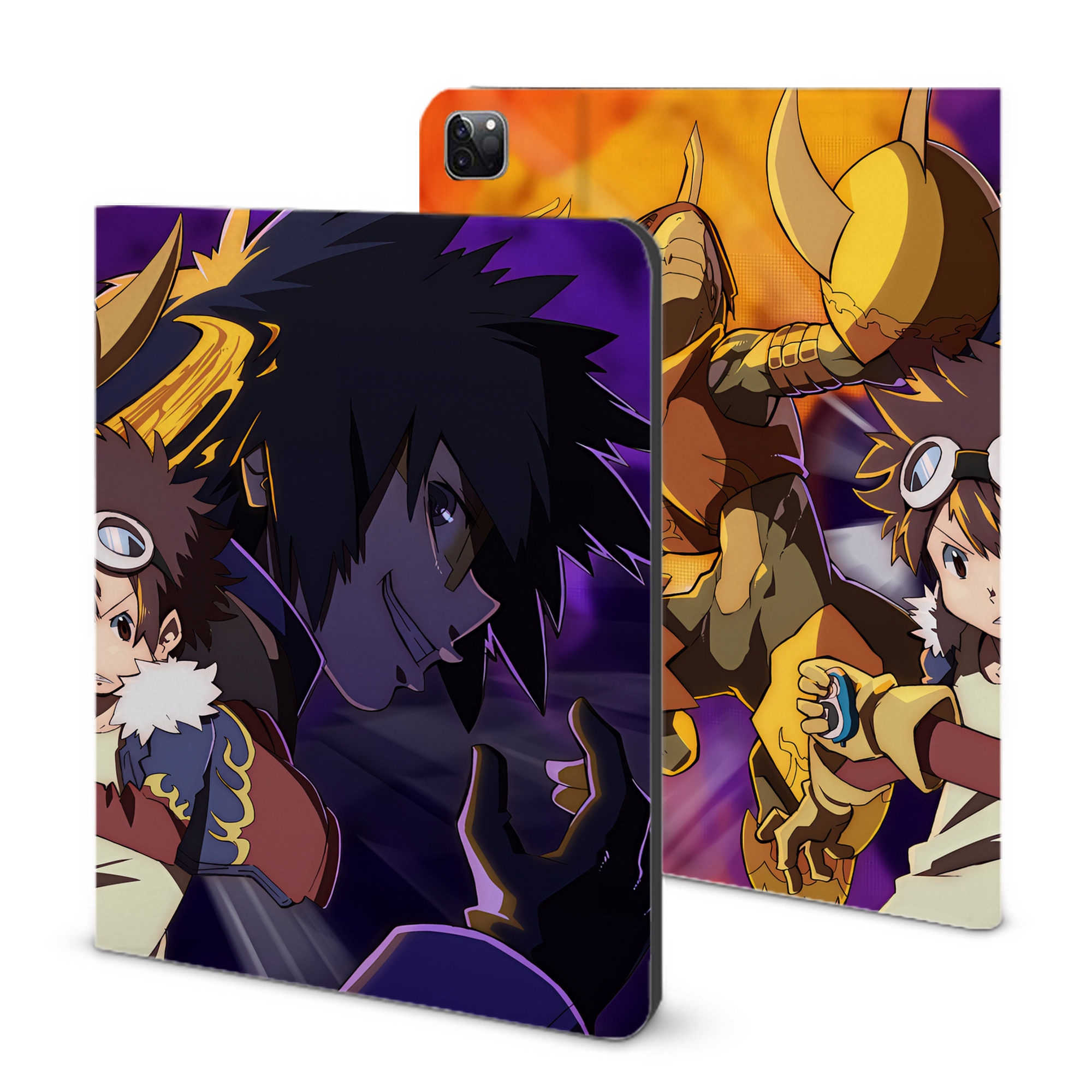 （画像用） Digimon デジタルモンスター/デジモン IPad ケース ブック型 PUレザー TPU 耐衝撃 軽量 薄型 ペン収納なし 全面保護 IPad 各モデル対応